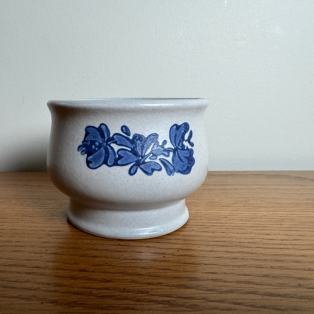 Vintage Pfaltzgraff Yorktowne Blue Ceramic Planter Pot Rustic Farmhouse Decor